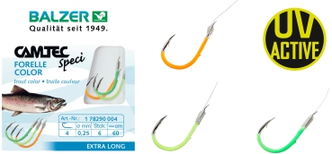 BALZER CAMTEC Speci Haken Trout Collector UV-Aktiv 3 Farben - Forellenhaken